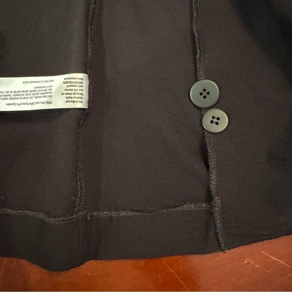 Eileen Fisher One Button Viscose Blend Washable Blazer Black S / P - Picture 6 of 11